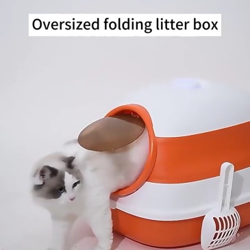 Pet Supplies Wholesale Pet Cat Toilet box Large Uv Light Cat Litter Box Folded Soft Silicone Enclosed Cat Litter Box