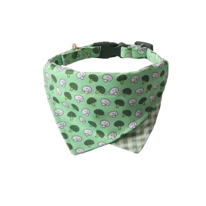 New Pet products design  Two layers of double sided bandana dog collar color buckle