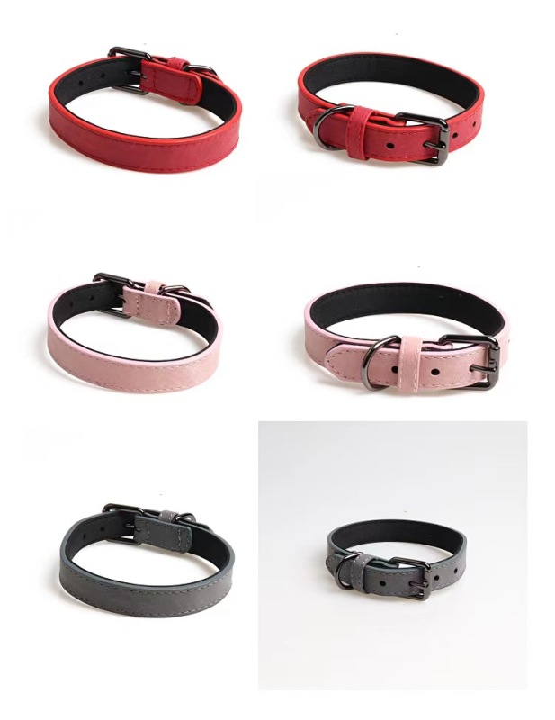 Pet collar double layer PU protects the neck