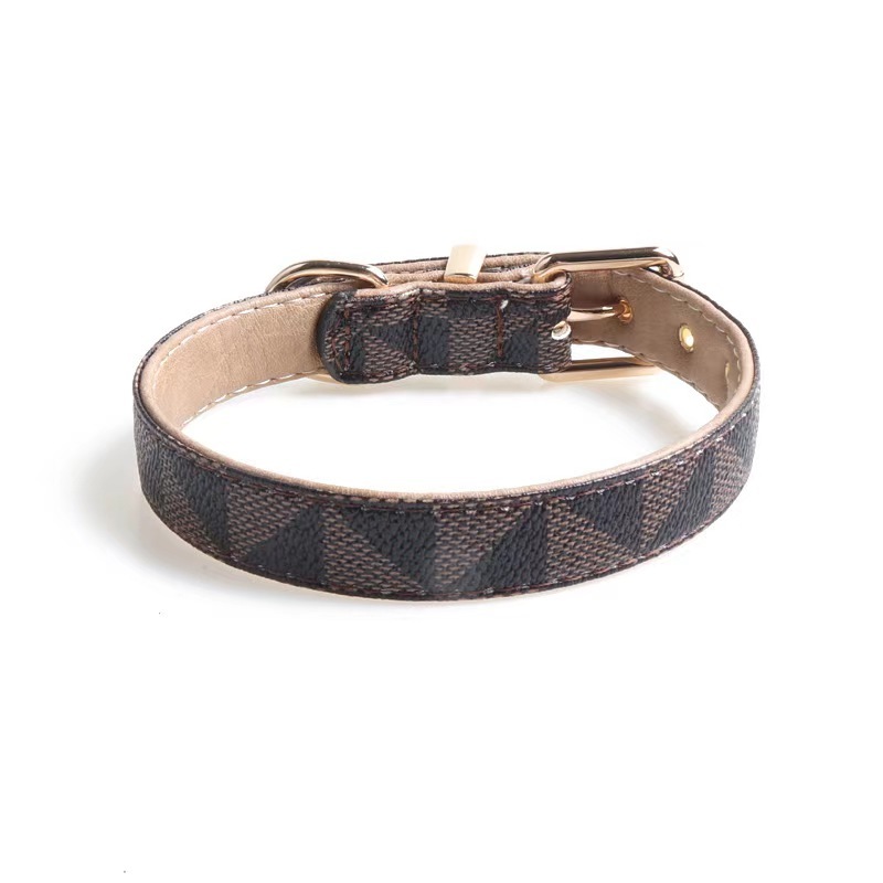 Hot Selling Tear Proof Durable Luxury Custom Leather Dog Pet Collar and Leash suit