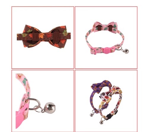 New Pet products Festivals series Cat Collar Halloween Christmas and Thanksgiving Cat collar Kitten collar with bell