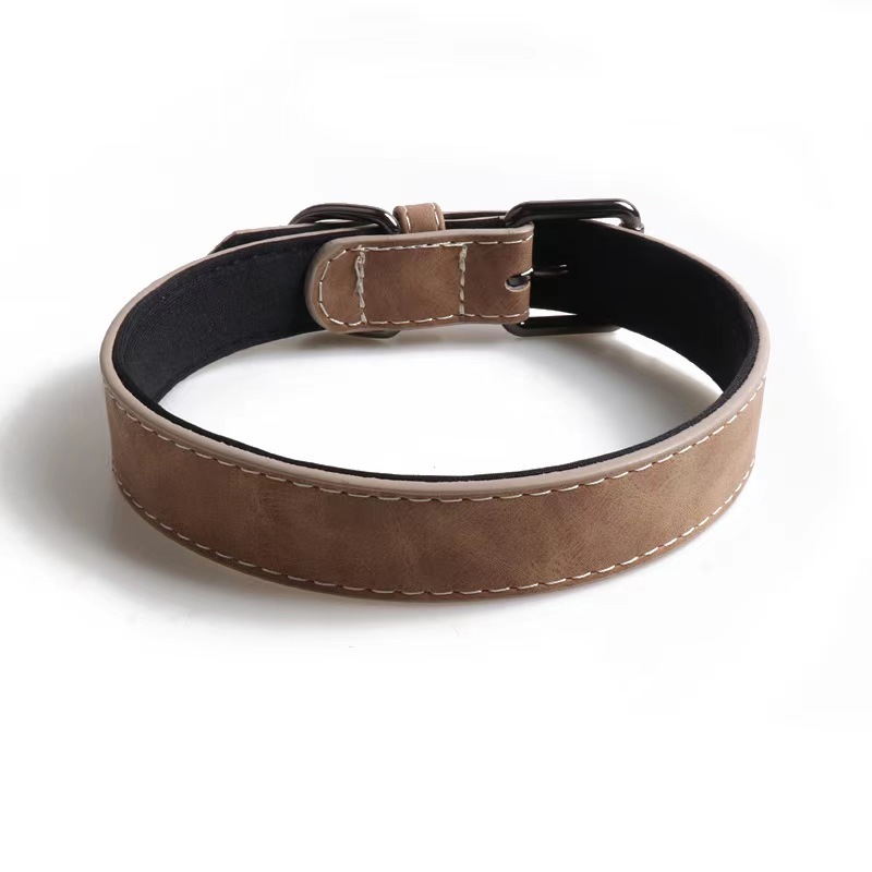 Pet collar double layer PU protects the neck