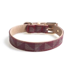 Factory Hot Selling Tear Proof Durable Luxury Custom Leather Dog Pet Collar and Leash