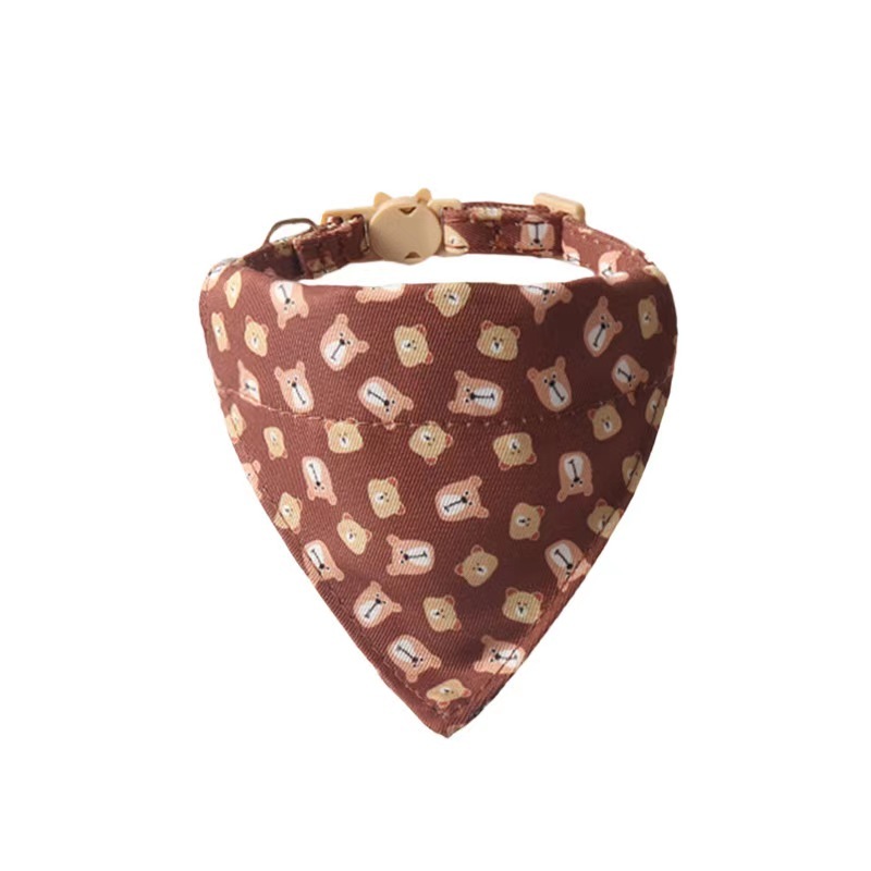 New Pet products Custom Printing animal series cat collar bowknot bandana with bell kitten collar
