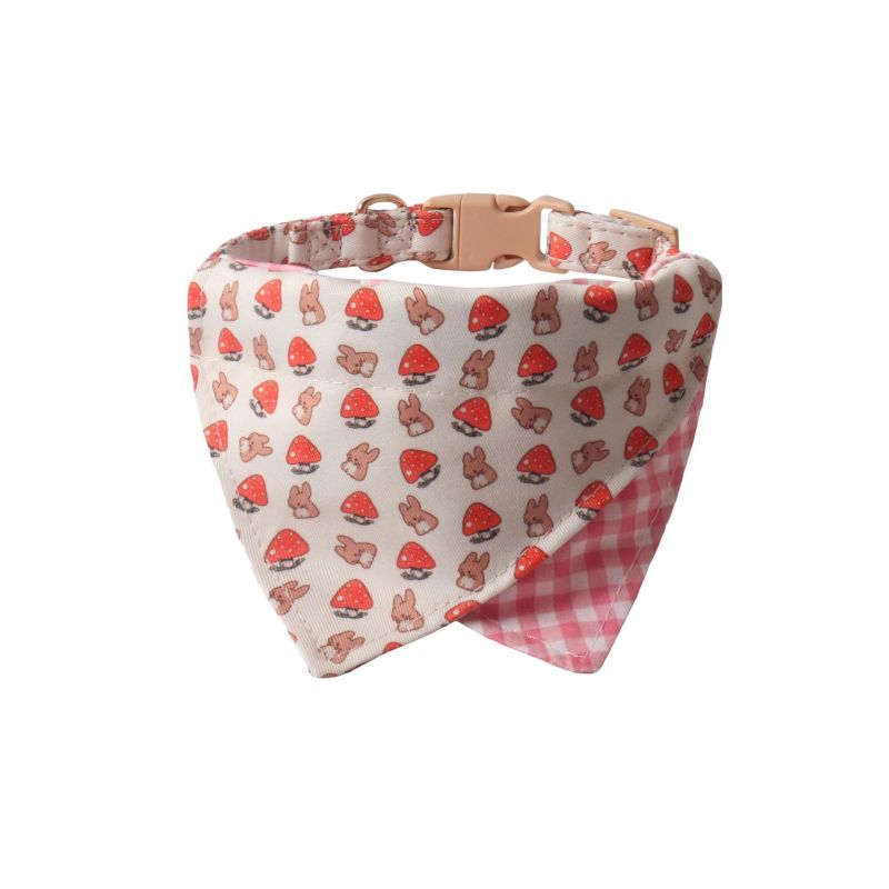 New Pet products design  Two layers of double sided bandana dog collar color buckle