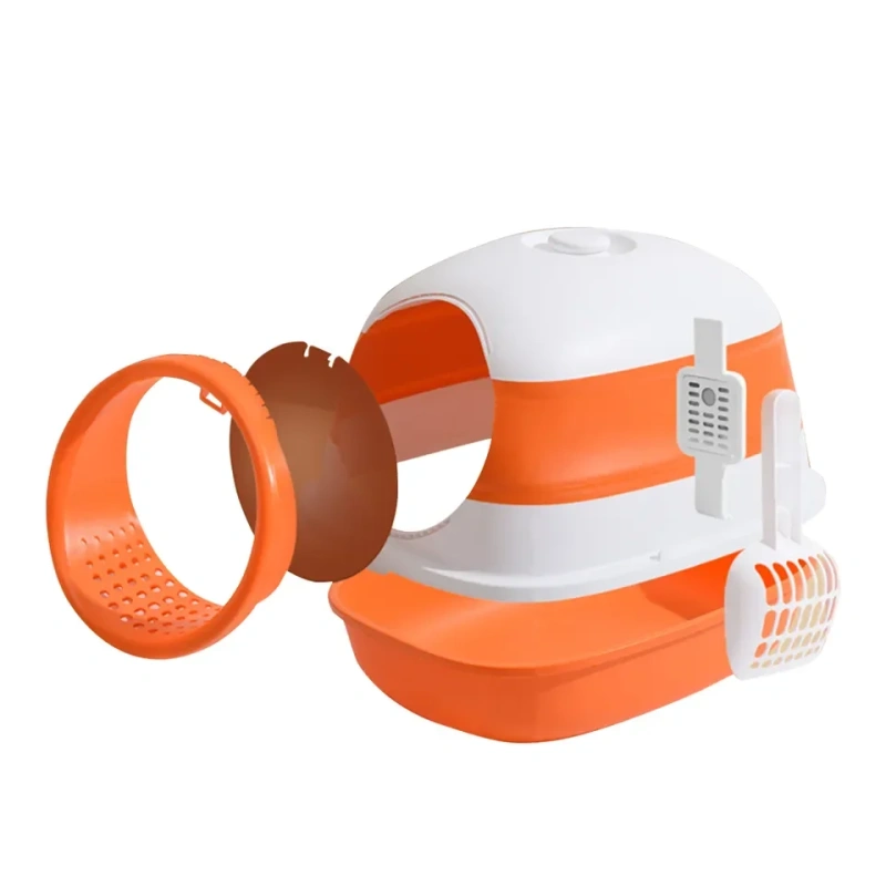 Pet Supplies Wholesale Pet Cat Toilet box Large Uv Light Cat Litter Box Folded Soft Silicone Enclosed Cat Liter Box