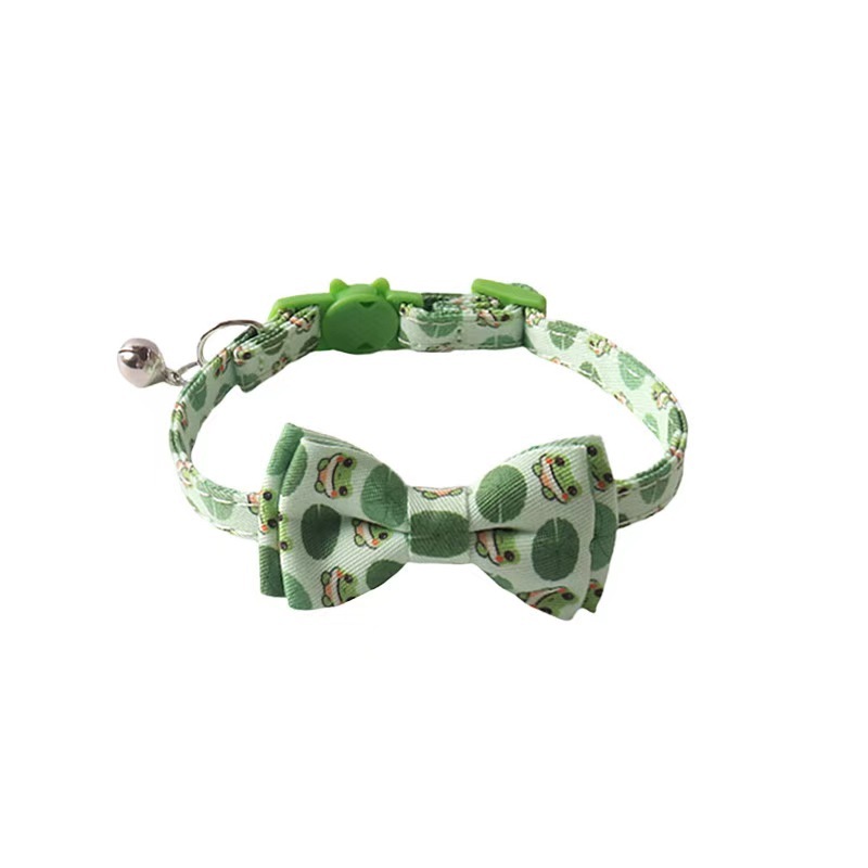 New Pet products Custom Printing animal series cat collar bowknot bandana with bell kitten collar