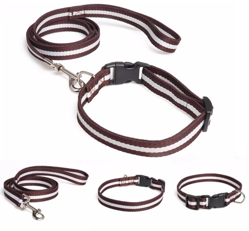 Adjustable Nylon Pet Collar with Matching Leash for Medium Large Dogs Basic Nylon Dog Collar