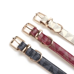 Factory Hot Selling Tear Proof Durable Luxury Custom Leather Dog Pet Collar and Leash