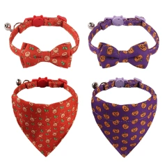 Amigo New Pet products Festivals series Cat Collar Halloween Christmas and Thanksgiving Cat collar Kitten collar with bell