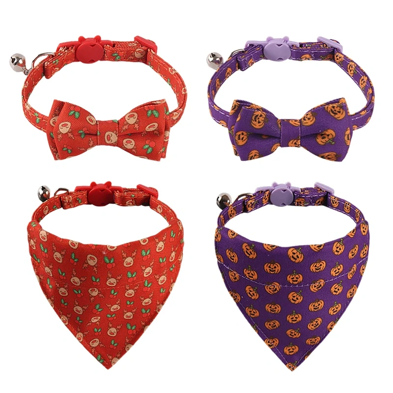 Amigo New Pet products Festivals series Cat Collar Halloween Christmas and Thanksgiving Cat collar Kitten collar with bell