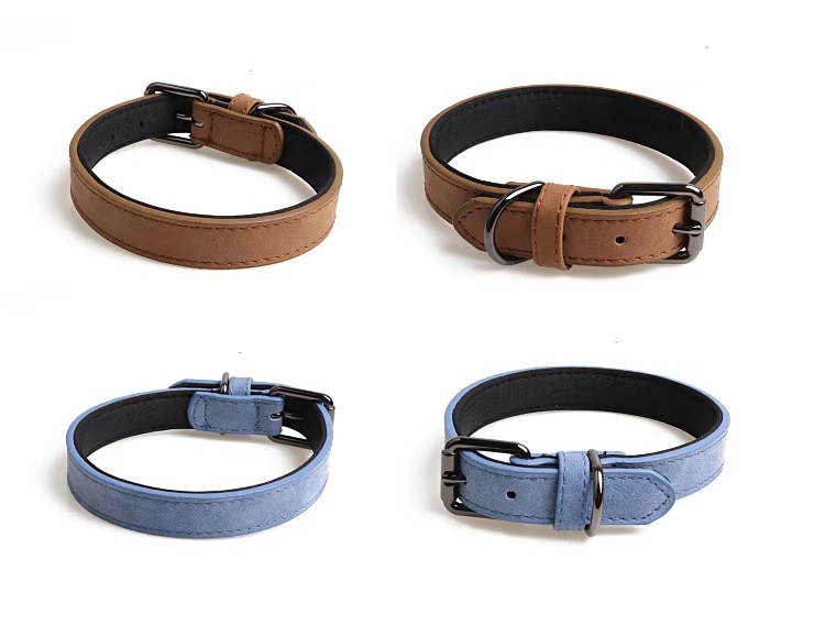Pet collar double layer PU protects the neck