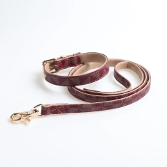 Factory Hot Selling Tear Proof Durable Luxury Custom Leather Dog Pet Collar and Leash
