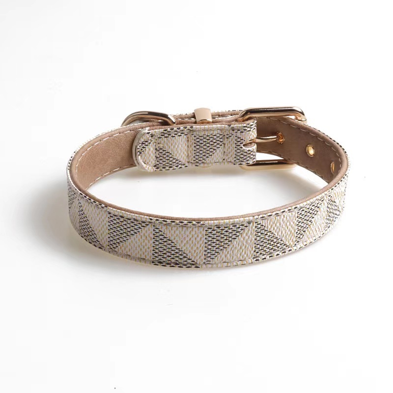 Hot Selling Tear Proof Durable Luxury Custom Leather Dog Pet Collar and Leash suit