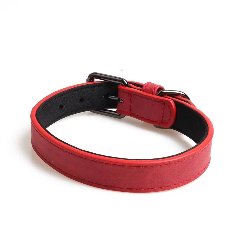 Pet collar double layer PU protects the neck