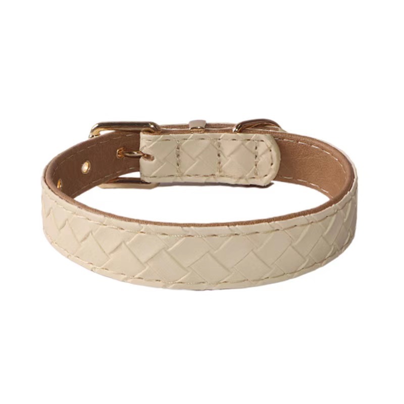Weave PU soft dog collar and leash set solid stylish pet leads supplier pets products accessories hot