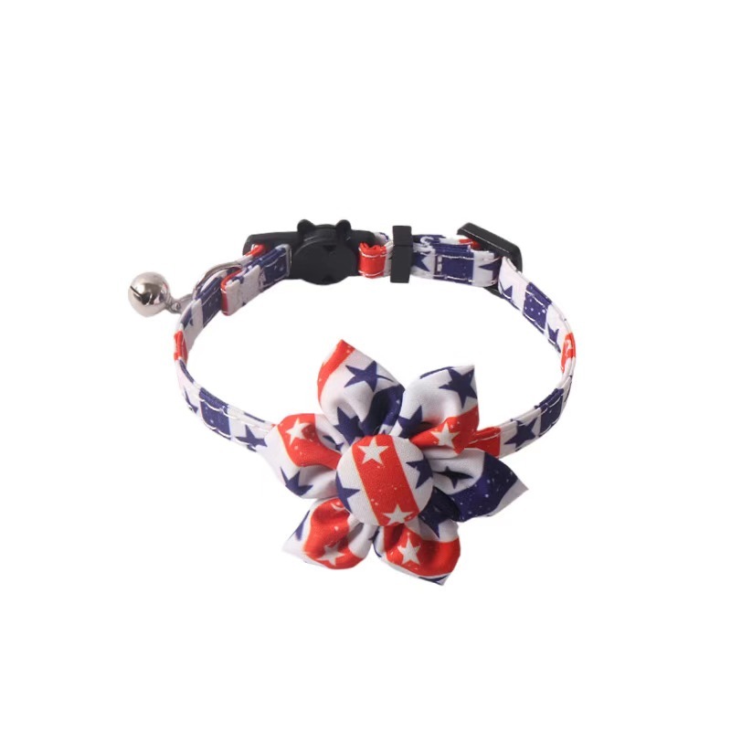 New product with bell pet collar national flag cat and dog collar