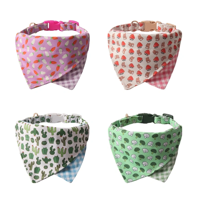 Amigo New Pet products design  Two layers of double sided bandana dog collar color buckle