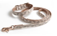 Hot Selling Tear Proof Durable Luxury Custom Leather Dog Pet Collar and Leash suit