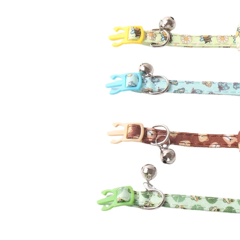 Amigo New Pet products Custom Printing animal series cat collar bowknot bandana with bell kitten collar
