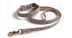 Hot Selling Tear Proof Durable Luxury Custom Leather Dog Pet Collar and Leash suit