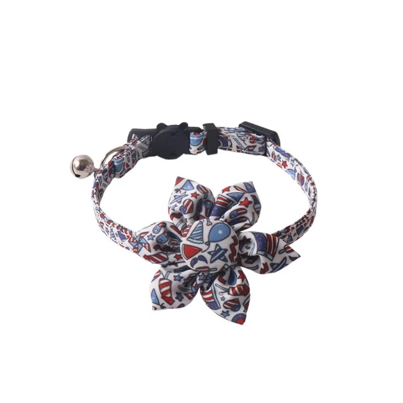 New product with bell pet collar national flag cat and dog collar
