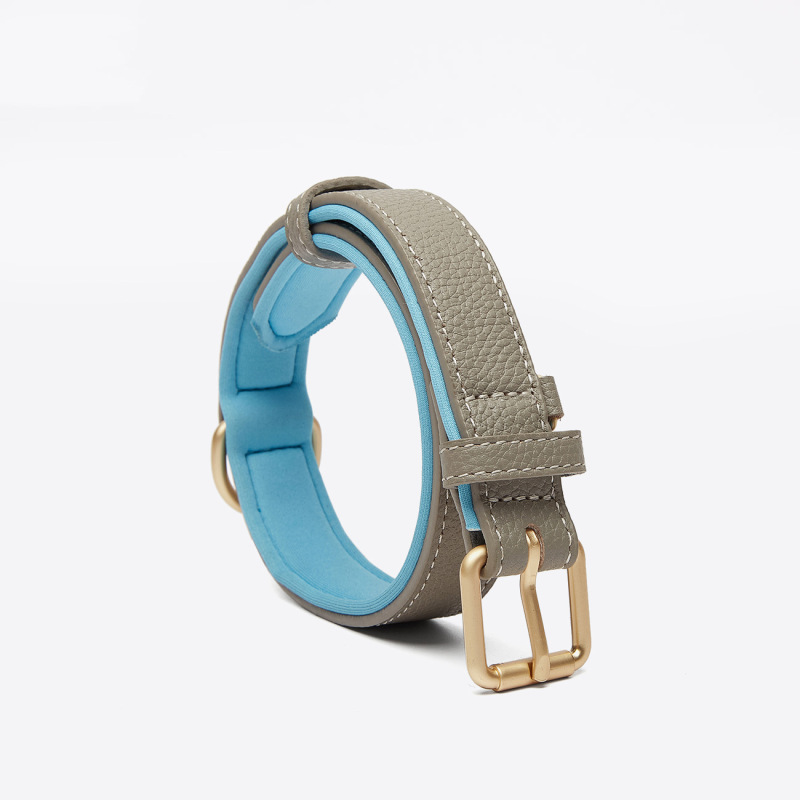 High quality breathable Soft Padded Pet Collars designer adjustable leather waterproof luxury dog collar