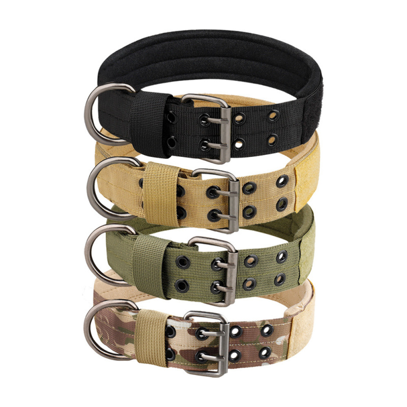 Waterproof Training Large Dog Collar Set Custom Logo Adjustable Nylon Webbing Tactical Big Dog Collar Leash Set