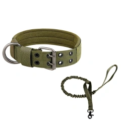 Waterproof Training Large Dog Collar Set Custom Logo Adjustable Nylon Webbing Tactical Big Dog Collar Leash Set