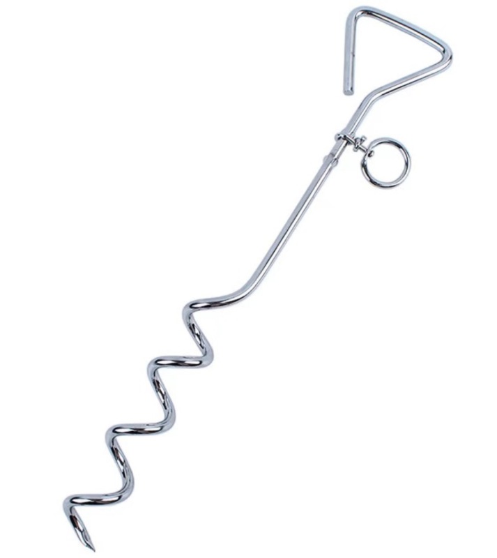 Outdoor iron galvanized chrome plated dog stake ground stake holder fixed stake pet leash