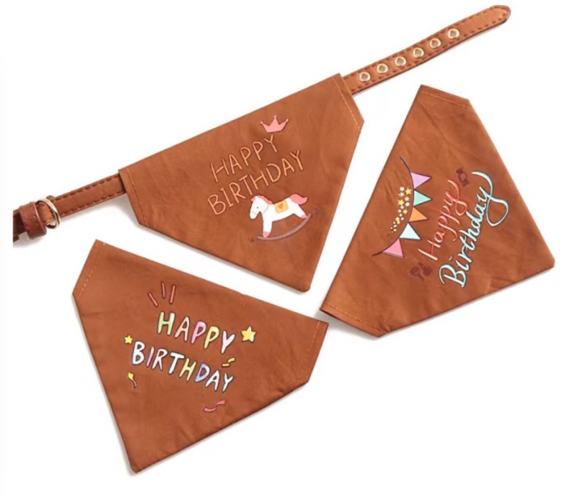 Wholesale pet birthday collar series triangle towel