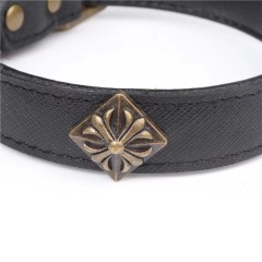 New Genuine Leather Bronze Retro Collar