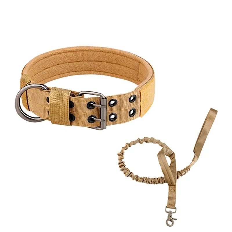 Waterproof Training Large Dog Collar Set Custom Logo Adjustable Nylon Webbing Tactical Big Dog Collar Leash Set