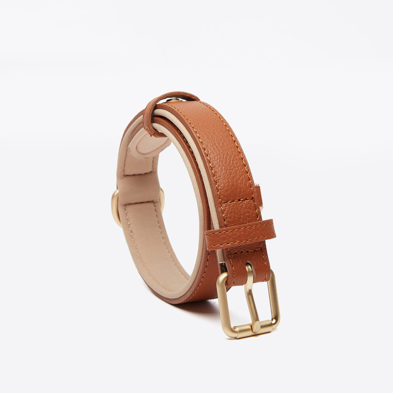 High quality breathable Soft Padded Pet Collars designer adjustable leather waterproof luxury dog collar