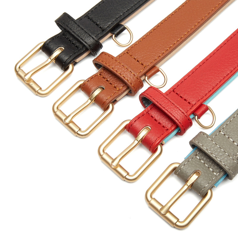 High quality breathable Soft Padded Pet Collars designer adjustable leather waterproof luxury dog collar