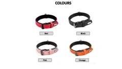 Leather Dog Collar Soft Padded Leather Collar with Adjustable Metal Buckle Leather Dog Collar