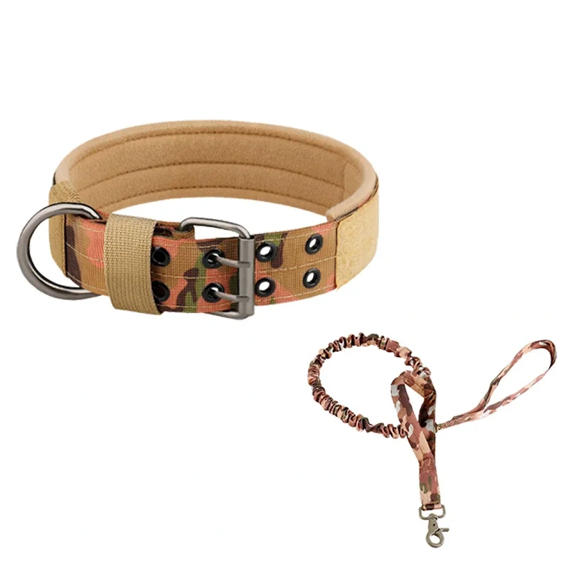 Waterproof Training Large Dog Collar Set Custom Logo Adjustable Nylon Webbing Tactical Big Dog Collar Leash Set