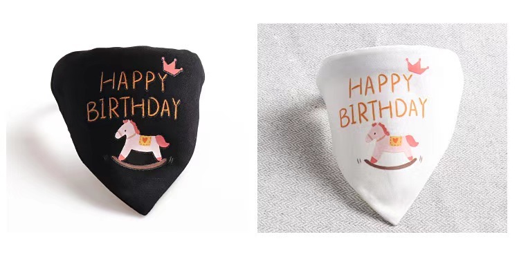 Wholesale pet birthday collar series triangle towel