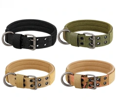 Waterproof Training Large Dog Collar Set Custom Logo Adjustable Nylon Webbing Tactical Big Dog Collar Leash Set