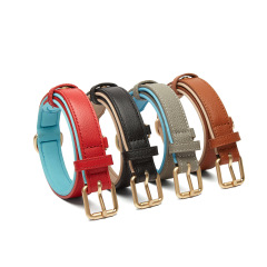 High quality breathable Soft Padded Pet Collars designer adjustable leather waterproof luxury dog collar