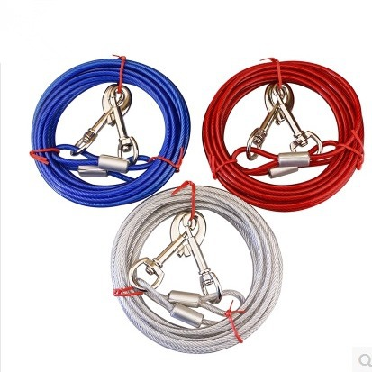 Amazon pet traction rope dog iron chain double-ended one-to-two wire rope traction rope dog pile fixed rope