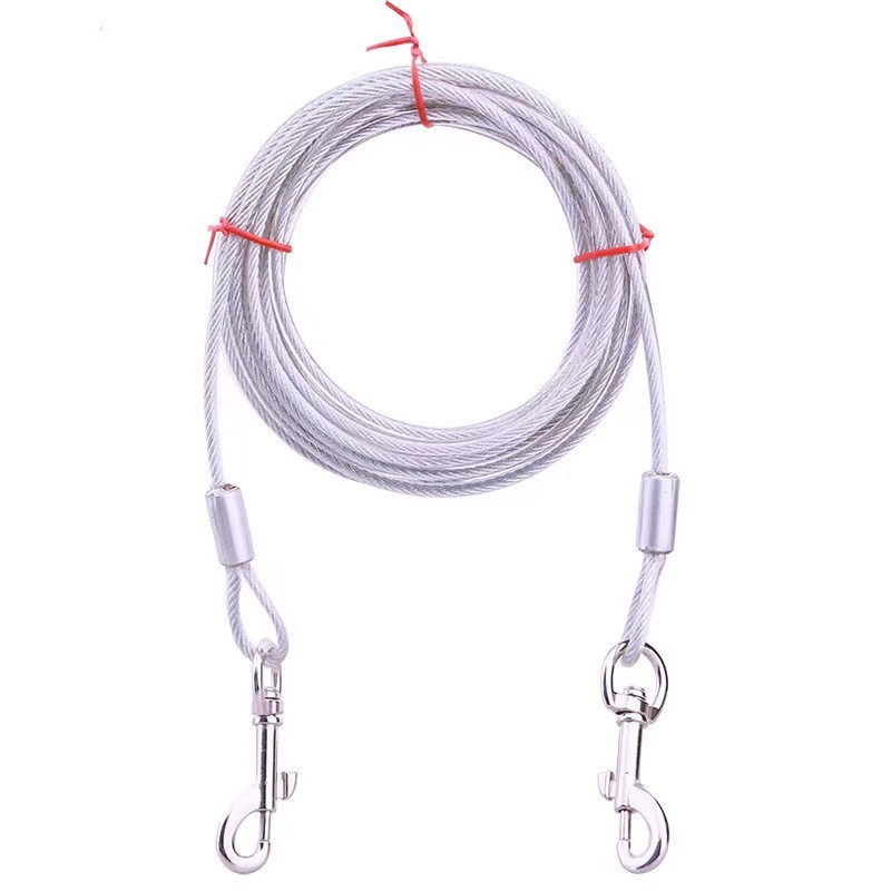 Amazon pet traction rope dog iron chain double-ended one-to-two wire rope traction rope dog pile fixed rope