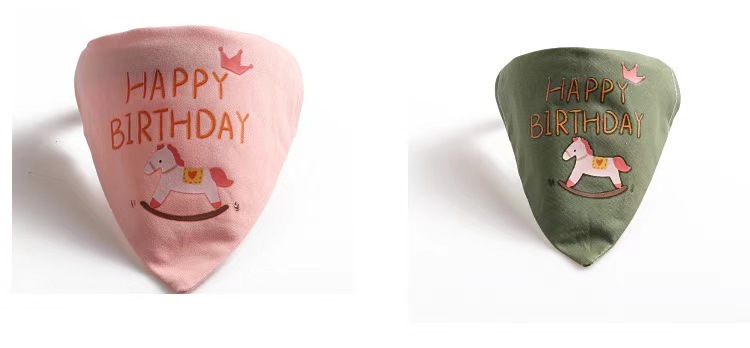 Wholesale pet birthday collar series triangle towel