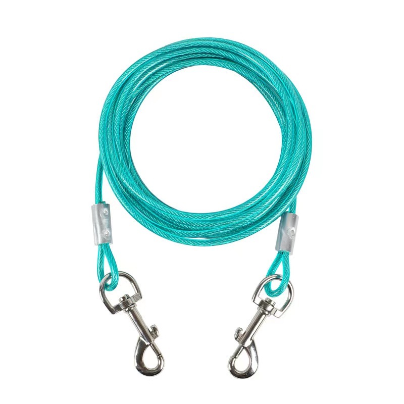 Amazon pet traction rope dog iron chain double-ended one-to-two wire rope traction rope dog pile fixed rope