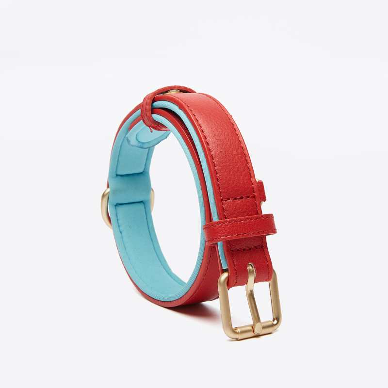 High quality breathable Soft Padded Pet Collars designer adjustable leather waterproof luxury dog collar