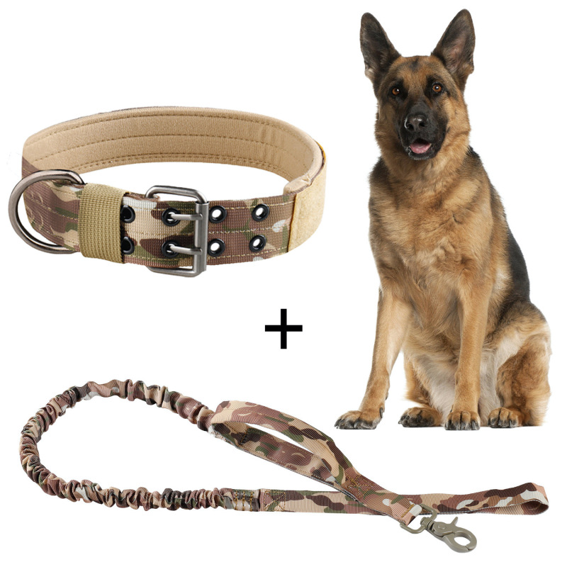Waterproof Training Large Dog Collar Set Custom Logo Adjustable Nylon Webbing Tactical Big Dog Collar Leash Set