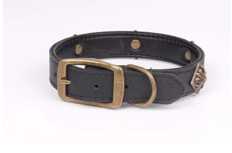 New Genuine Leather Bronze Retro Collar