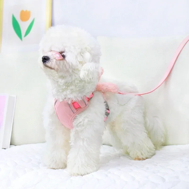Cute Anti-breakaway Leash for Small To Medium Dogs Toy Design Chest Harness Cute Adjustable for Cats Bunny-shaped Pet Collar