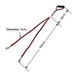 One-to-two double-headed pet double leash dog braided round rope dog chain