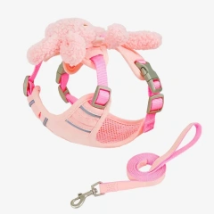 Cute Anti-breakaway Leash for Small To Medium Dogs Toy Design Chest Harness Cute Adjustable for Cats Bunny-shaped Pet Collar